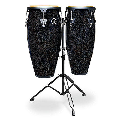 Latin Percussion Santana 10" & 11" Black Magic Conga Set with Double Stand-Congas-Latin Percussion- Hermes Music